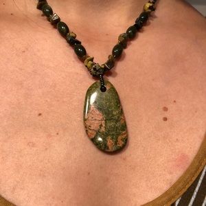 Unakite green necklace